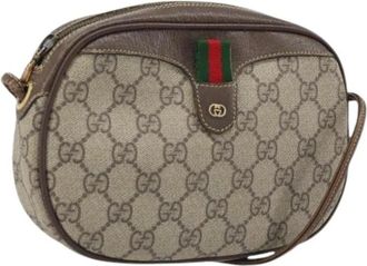 Gucci Pre-owned Vintage GG Canvas Schoudertas - Dames - Vintage Schoudertas - Beige - ONE Size - Leer - Vintage