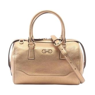 Ferragamo Pre-owned Handbag - Dames - Pre-owned - Geel - Maat: ONE Size Leer