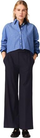 Maje Wide-leg suit trousers in Black at Nordstrom, Size 36 Eu