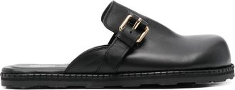 Moschino Smooth-Upper Black Sandals