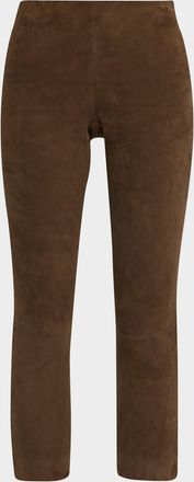 Vince Stretch-Suede Split Hem Crop Pants