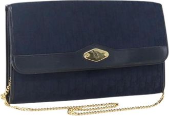 Dior Pre-owned Clutches, female, Blue, Size: ONE SIZE Pre-owned Trotter Canvas Shoulder Bag