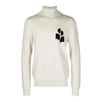 Isabel Marant Isabel Marant, Turtlenecks, male, Beige, Size: XS Ecru Enzo Sweater with Ribbed Turtleneck