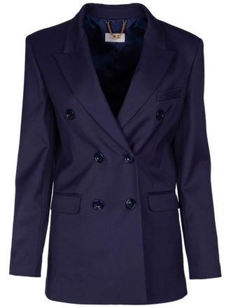 Elisabetta Franchi Blazer doppiopetto con revers a lancia - Blu