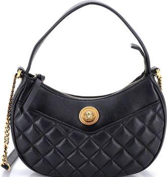 Versace Medusa Half Moon Bag Quilted Leather