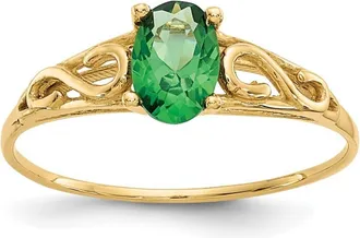 Diamond2Deal 14k Yellow Gold Emerald Ring