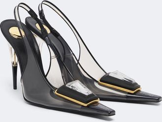 Saint Laurent Sibyl embellished TPU slingback pumps