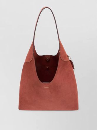 Coach brooklyn 39 suede leather shoulder tote