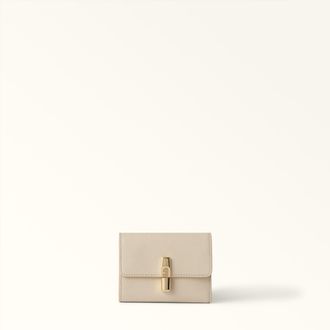 Furla Iride Portafoglio Compatto S Butter Bianco Pelle Stampata Donna
