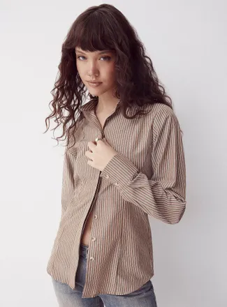 Daisy Street Womens Hazel cinched waist shirt