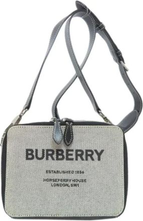 Burberry Pre-owned Cross Body Bags, female, Gray, Size: ONE SIZE Pre-owned Canvas shoulder-bags