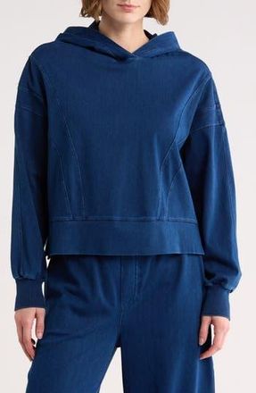 Yogalicious Flow Crop Hooded Sweatshirt in Washed Forever Denim at Nordstrom Rack, Size X-Small
