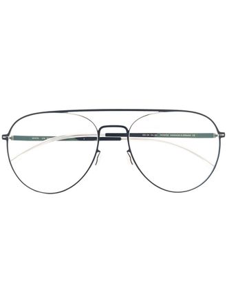Mykita Eero pilot-frame glasses - unisex - Steel/Acetate - 56 - Blue