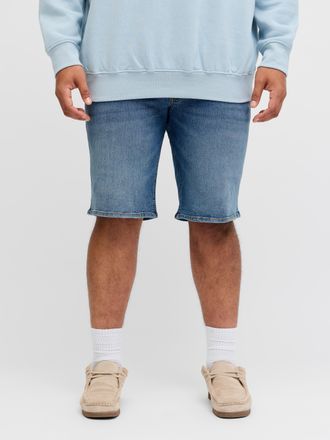 Jack & Jones Plus Size Shorts JJIRICK JJORIGINAL SHORTS AT 999 PLS, Herren, Gr. 42 (4XL), N-Gr, blau denim, Web, Obermaterial: 54% Baumwolle, 33% Polyester, 7% Lyocell, 4% V