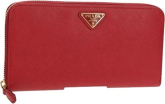 Prada Pre-owned Wallets, female, Red, Size: ONE SIZE Pre-owned Vintage Long Wallet