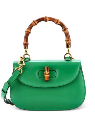 Gucci Bamboo 1947 Top Handle Bag Leather Small satchel - Groen