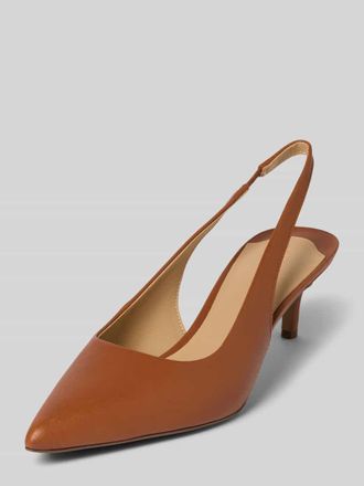 Lauren Ralph Lauren Pumps aus Leder mit Pfennigabsatz Modell LOLAH II in Cognac, Gr&ouml;&szlig;e 36,5