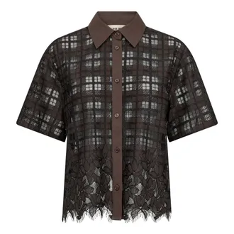 Mos Mosh MOS Mosh, Dames, Blouses & Shirts, Bruin, Maat: XS Katoen