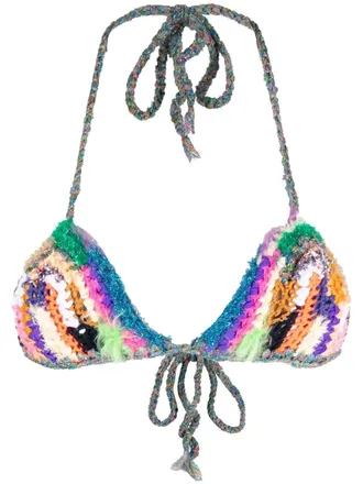 Forte_Forte Bikinitop met regenboogprint - Blauw