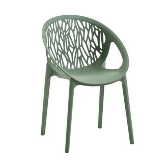 Siediti Fuori e Dentro Set de 4 sillas apilables de resina reforzada verdes