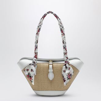 Dolce & Gabbana Capri raffia coffa bag in cream and white