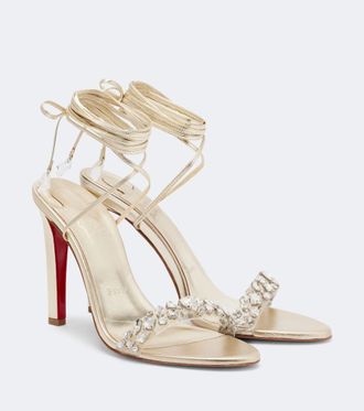 Christian Louboutin Fanny embellished metallic leather sandals