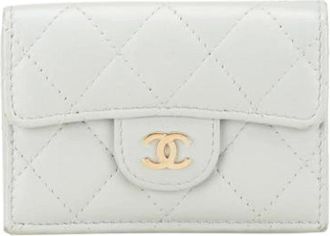 Chanel Pre-owned Wallets, female, Gray, Size: ONE SIZE Pre-owned Vintage Leather Wallet