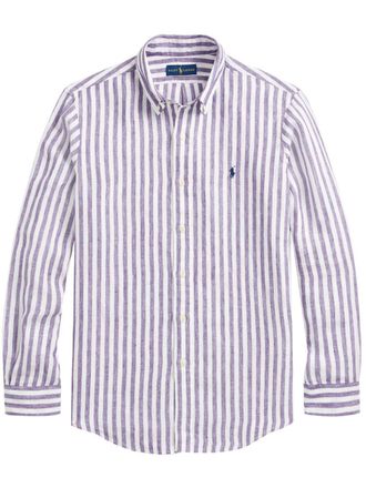 Polo Ralph Lauren stripe-pattern linen shirt - Blue