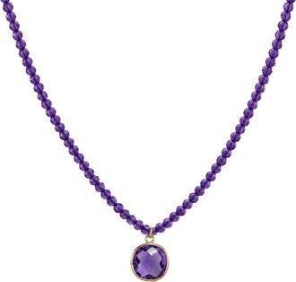 Jewelmak 14K African Amethyst Necklace