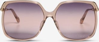 Chlo&eacute; Quadratische Sonnenbrille aus Acetat und Metall Aly
