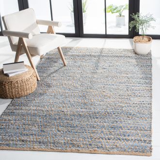 Safavieh Cape Cod Hand Made Area Rug, Natural / Blue Bohemian Style Non-Shedding
