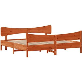 vidaXL Bed Frame without Mattress Wax Brown 200x200 cm Solid Wood Pine Vidaxl