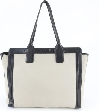 Chlo&eacute; Black Ivory Leather Handbag Shoulder Bag Tote Bag (Pre-Owned)