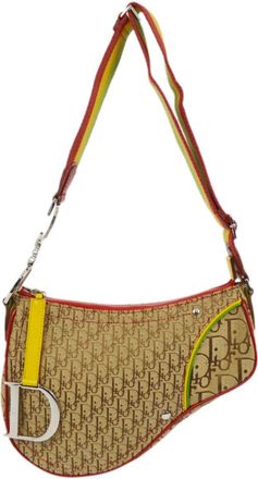 Dior 2004 Rasta Oblique Saddle shoulder bag - women - Canvas/Leather - One Size - Neutrals
