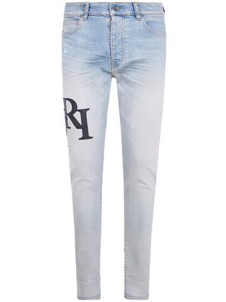Amiri Staggered Logo Skinny Jeans