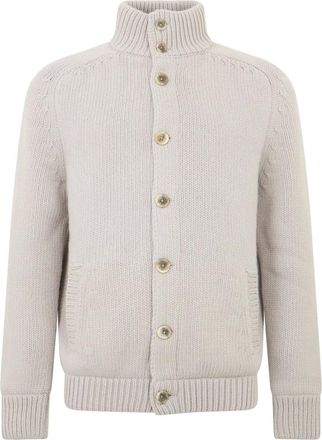 Herno Gebreide Cardigan - Heren - Truien - Grijs - Maat: XL Zijde