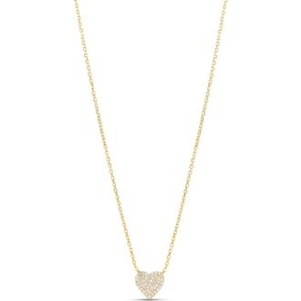 SHYMI Mini Pav&eacute; Heart Pendant Necklace in Gold/White at Nordstrom