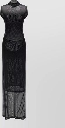 Jean Paul Gaultier sheer mesh maxi dress with cap sleeves