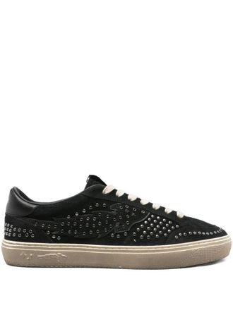 Enterprise Japan studded suede low-top sneakers - men - Calf Suede/Bos Taurus/Rubber/Fabric/Calf Leather - 44 - Black