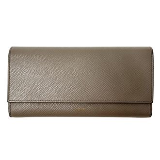 Celine Grayish Leather Long Wallet (Bi-Fold) (Pre-Owned)