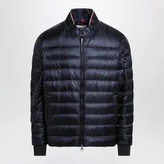 Moncler Rigel Short Padded Jacket In Navy Blue