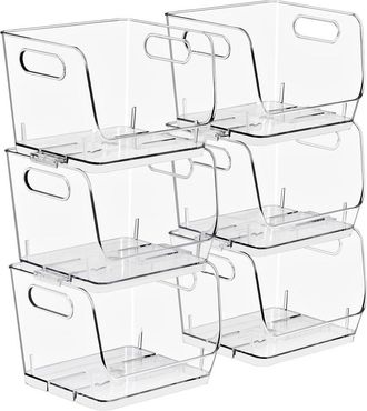 Sorbus Stackable Small Square Storage Bins - 6-Pack