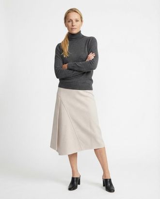 Brunello Cucinelli Snow White Midi Skirt, Brand Size 44 (US Size 10)