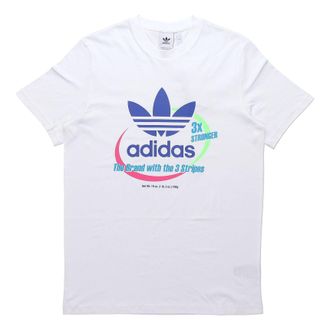 adidas originals Sports Printing Logo Pattern Round Neck Short Sleeve White FK9974