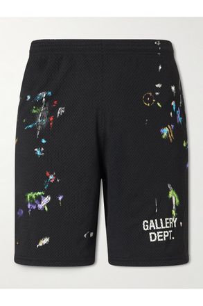 Gallery Dept. Studio Gym Straight-Leg Paint-Splattered Mesh Shorts