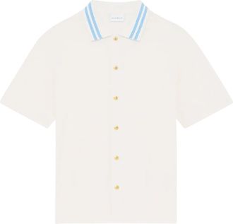 Dr&ocirc;le de Monsieur Short-Sleeved Beige Shirt with Monogram Pattern