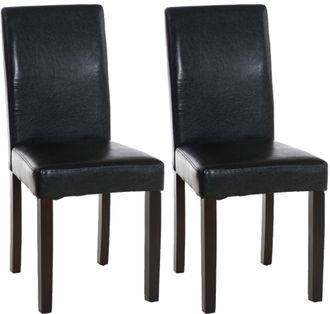 Clp Set 2 Sedie Da Pranzo Ina In Similpelle Nero Marrone Scuro