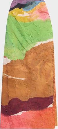 Ulla Johnson x Helen Frankenthaler Inez Satin Pencil Skirt