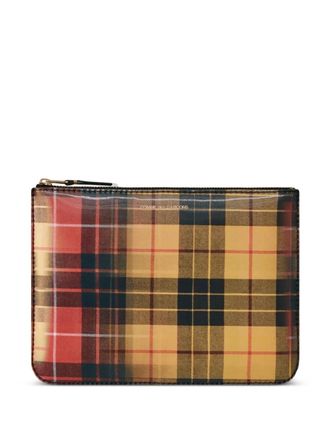 Comme Des Garçons plaid-pattern wallet - unisex - Thermoplastic Polyurethane (TPU)/Calf Leather - One Size - Red
