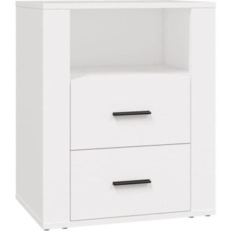 vidaXL Bedside Cabinet White 50x36x60 cm Engineered Wood Vidaxl